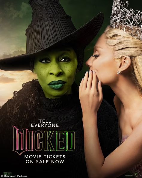 Fans slam "Wicked" film's remake of iconic 2003 poster Elphaba And Glinda, Broadway Posters, Wicked Musical, Cynthia Erivo, Glinda The Good Witch, Defying Gravity, Ariana G, The Good Witch, Movie Tickets