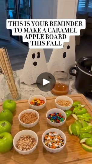 5.7M views · 545K reactions | Can’t wait to remake this apple board closer to fall! ✨🤎🍂🍁

Also, after many comments last year, I’ve come to the conclusion that lemon juice is the best way to keep your apples from browning. 🤣

#caramelapples #appleboard #charcuterie #charcuterieboard #snackboard #caramelappleboard #fall #fallfood #snackideas #falldesserts #halloweendesserts #fun #partyideas #halloweenparty #halloweenpartyideas | Emily ✨🤍 | Jack Stauber · Oh Klahoma Fall Charcuterie Board Ideas, Apples Slices, Apple Board, Apple Recipes Easy, Party Food Dessert, Halloween Treats Easy, Snack Board, Fall Cooking, Kids Party Food