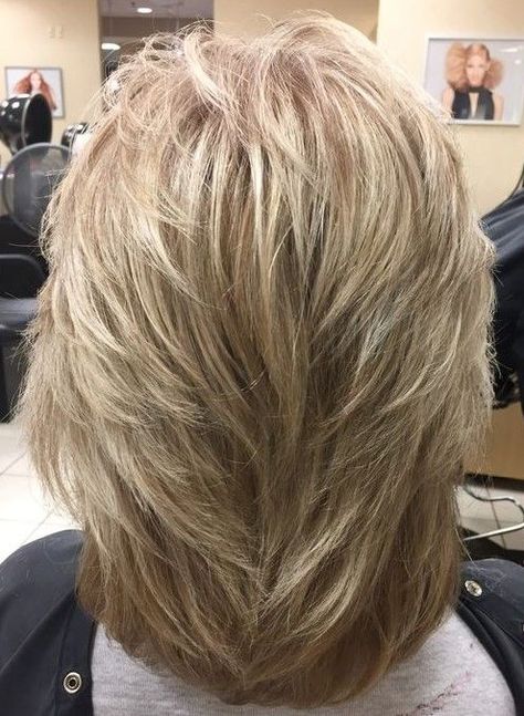 Medium Length Layered Gray Hair Over 50, Wedge Haircut For Women Over 50 Hairstyle Short, Long Feathered Hairstyles With Bangs, Layered Tapered Haircut, Feathered Hairstyles Medium Fine Hair, Feathered Hairstyles Medium Over 50, Feather Haircut Medium, Feather Cut For Medium Hair, Feathered Hairstyles Medium