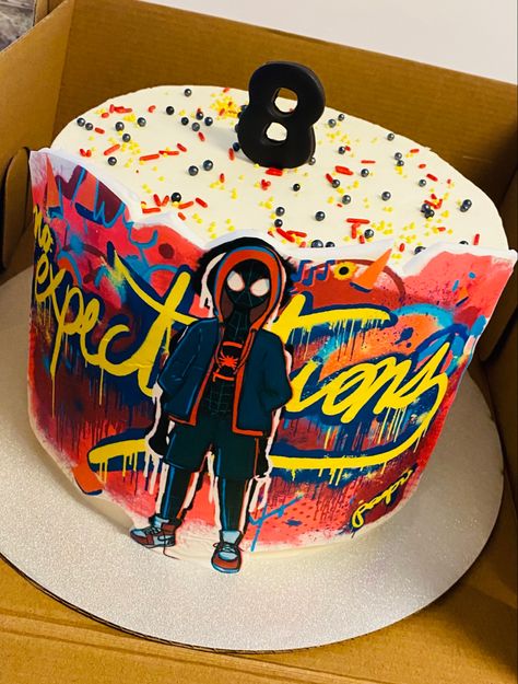 #milesmorales #milesmoralsscake #intothespiderverse #intothespiderversecake #noexpectatioms #cake #buttercreamcake Miles Morales Birthday Cake, Miles Morales Cake, Miles Morales Birthday, Spiderman Birthday Cake, Spiderman Birthday Party, Miles Morales Spiderman, Funny Birthday Cakes, Mens Birthday Party, Spiderman Cake