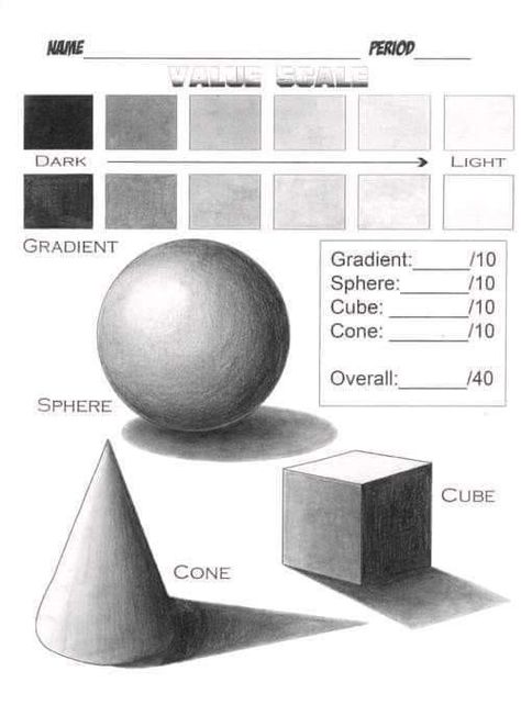 Value Scale, Classe D'art, Art Handouts, Inkscape Tutorials, High School Art Lessons, Seni 2d, Shading Techniques, Value In Art, Art Worksheets