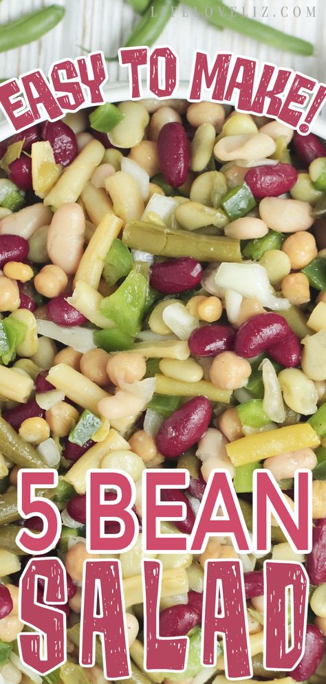 7 Bean Salad Recipe, 5 Bean Salad Recipe, 5 Bean Salad, Five Bean Salad, Garbanzo Salad, Garbanzo Beans Salad, Bean Salad Recipe, Spring Salad Recipes, Three Bean Salad