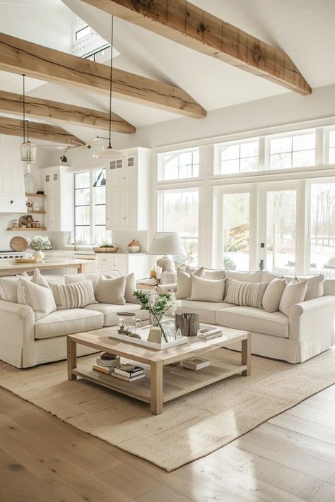 38 Charming Farmhouse Living Room Decor Ideas for Cozy Spaces Southern Living Living Room, Farmhouse Interior Living Room, Modern Farmhouse Living Room Ideas, Farmhouse Living Room Design, Cozy Farmhouse Living Room, Modern Farmhouse Living Room Decor, Farmhouse Living Room Ideas, Elegant Farmhouse, Houses Interior