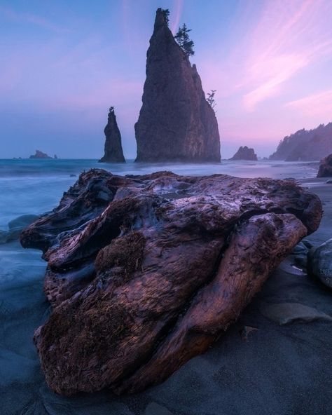 Community Spotlight: @sky_folk "To get to this spot, I hiked about a mile in the dark, passed frolicking Racoons, set up my tripod and waited for the glow of predawn sun to light my composition." Rialto Beach Washington, Olympic Peninsula Washington, Rialto Beach, Earth Photos, Olympic Peninsula, Water Photography, Before Sunrise, Olympic National Park, Beautiful Places Nature