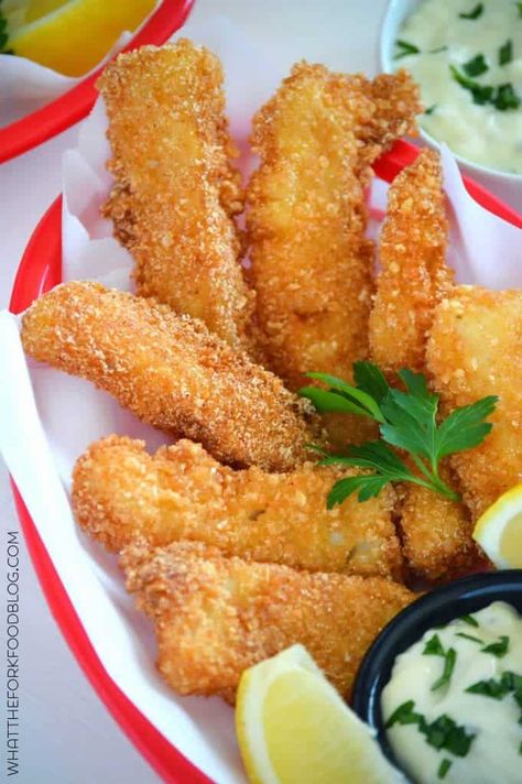 Gluten Free Fish Sticks from What The Fork Food Blog Gluten Free Fish Sticks, What The Fork, Gf Meals, Gluten Free Fish, Pain Sans Gluten, Dessert Sans Gluten, Gluten Free Main Dishes, Gluten Free Kids, Fish Sticks