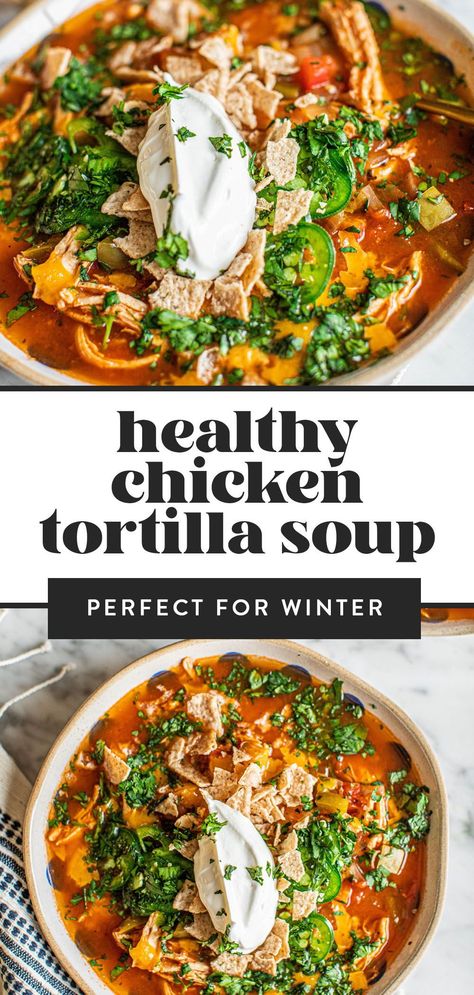 Shredded Chicken Soup Recipes, Shredded Chicken Soup, Best Butter Chicken Recipe, Healthy Tortilla Soup, Indian Butter Chicken Recipe, Healthy Chicken Tortilla Soup, Lunches For The Week, Butter Chicken Recipe Indian, Slow Cooker Chicken Healthy