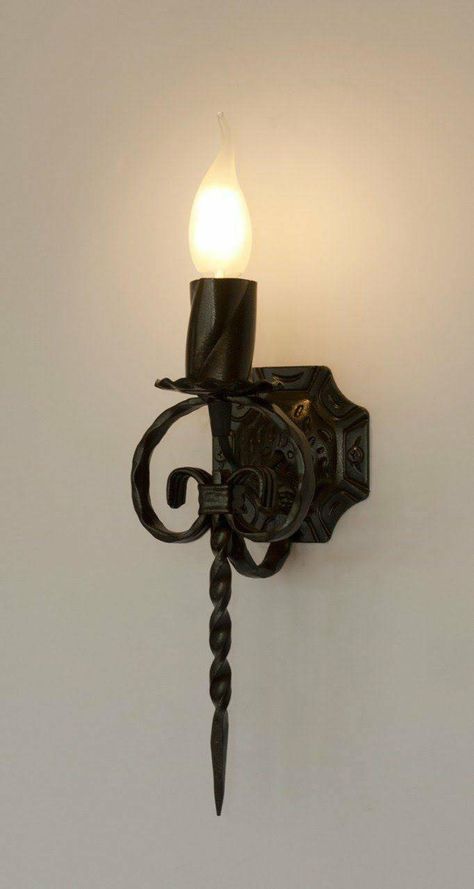 Wrought iron wall light | Etsy Gothic Lighting, Gothic Lamp, Wrought Iron Lights, Wall Light Fixture, Iron Lighting, Gothic Decor, Wall Candles, Wall Light Fixtures, Light Sconces