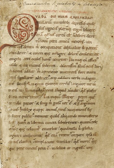 (#31) Compendium of early medieval Christian writers, including Gregory the Great, Dialogi, and Gennadius of Marseilles, De ecclesiasticis dogmatibus, in Latin, decorated manuscript on vellum [north-eastern France (perhaps Lorraine or Alsace), eleventh century] Medieval Writing Aesthetic, Manuscripts Aesthetic, Medieval Journal Aesthetic, Ology Books, Manuscript Aesthetic, Medieval Script, Latin Aesthetic, Medieval Writing, Medieval Core