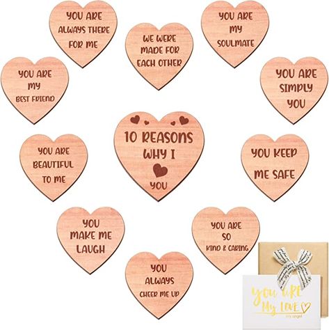 Valentine Gift Set: you will get Valentine's gifts for him including 11 pieces 10 romantic reasons of my love for you printed on it, such as [YOU ARE ALWAYS THERE FOR ME], [YOU ARE SIMPLY YOU], [YOU ARE SO KIND AND CARING], and other warm words, including 1 piece bow box, 1 piece greeting card and 1 piece envelope Valentine's Gifts For Him, Wooden Anniversary Gift, Love You Boyfriend, Letter For Him, Reasons I Love You, Letters To Boyfriend, Reasons Why I Love You, Why I Love Him, Scrapbook Gift