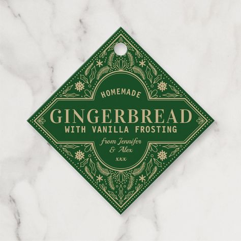 Christmas Cookie Labels, Seasoning Label Design, Christmas Shipping Label, Cookie Label Design, Gingerbread Packaging, Christmas Box Design Packaging, Christmas Label Design, Gingerbread Cabin, Bread Design Ideas