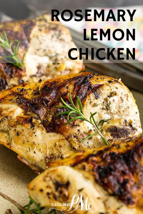 Rosemary Lemon Chicken, Lemon Chicken Breast Recipes, Chicken Receipts, Lemon Rosemary Chicken, Chicken Bbq, Lemon Chicken Recipe, Rosemary Chicken, Grilled Meats, Spring Dinner