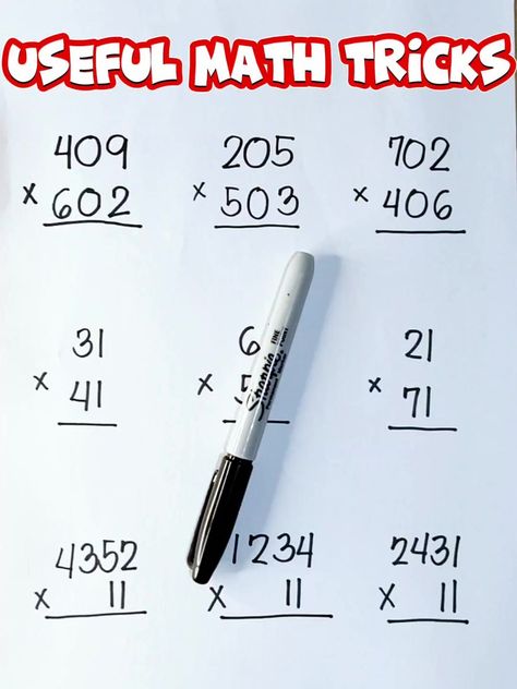 Basic Math Facts Practice, Maths Made Easy Learning, Math Tips And Tricks, Math Study Notes, Math Shortcuts, Mental Math Tricks, Multiplication Tricks, Maths Tricks, Math Hacks