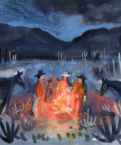 Nights On the Range by Melissa Lakey – HeadWestStudio Melissa Lakey Art, Cowboy Art Print, Space Cowboy Nursery, Acrylic Paint Projects, Cozy Art Aesthetic, Art Studio Design Ideas, Wall Of Paintings, Melissa Lakey, Huge Canvas Painting