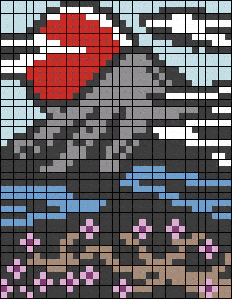 Easy Tapestry Crochet Patterns, Minecraft Palace, Lego Dots, Pixel Quilting, Landscape Clouds, Water Landscape, Graph Crochet, Tiny Cross Stitch, Easy Pixel Art