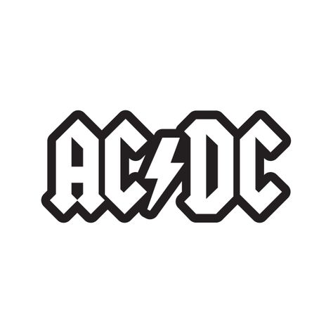 Acdc Tattoo, Ac Dc Logo, Acdc Logo, Dc Logo, T Shirt Company, Single Quotes, Unique Sticker, Print Decals, Tattoo Lettering