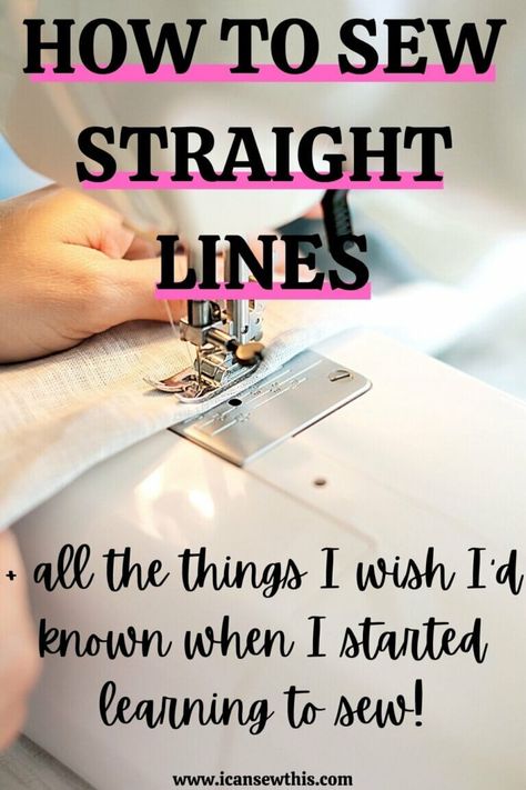 How to sew straight lines on your sewing machine - I Can Sew This Sewing Machine Beginner, Sewing Machine Tension, Straight Stitch Sewing, Learning To Sew, First Sewing Projects, Sewing Tricks, Sewing Machine Projects, Sewing Machine Basics, Beginner Sewing