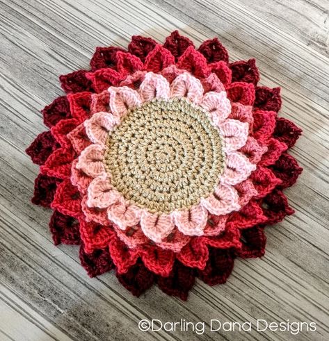 Flower Candle Coaster Crochet Candle Holder Pattern, Crochet Candle Holder, Crochet Candle, Crochet Coasters Free Pattern, Flower Coasters, Crochet Flowers Free Pattern, Crochet Coaster Pattern, Crochet Coaster, Crochet Potholders