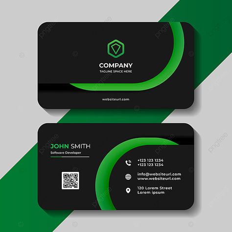 Modern Dark And Green Business Card Template Green Branding Design, Shop Card Design, Green Business Card Design, Complimentary Card, Green Business Card, Transparent Business Cards, Elegant Business Cards Design, Business Card Design Minimalist, Corporate Business Card Design