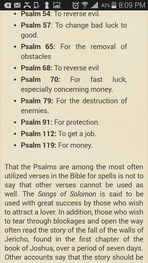 Psalms And Their Uses, Psalms For Prosperity, Psalm For Money, Book Of Psalms Spells, Psalms To Pray, Psalm Hoodoo, Psalms For Protection, Psalm Spells, Hoodoo Spells Psalms