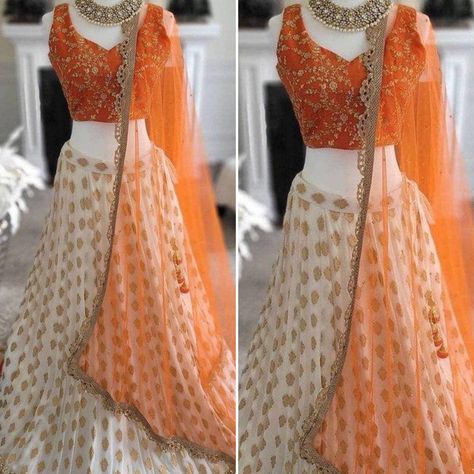 We crafts Wedding Lehengas, Indian Lehenga, Bridal Lehenga, Designer Lehenga, South Indian Dresses, Lengha Choli, Chaniya Choli, Lancha, Semistitched Lehenga, Bridesmaid Lehengas, Sabyasachi Lehengas, Floral Skirts, Punjabi Lehengas, Ethnic Lehengas, Indo-western Outfits, Indian Outfits, Bollywood Lehengas. Give your vibrant highlight to your ethnic attire with this white and yellow colored lehenga choli. Beautified with amazing embroidery work within the attire adds a sign of elegance statement Haldi Lehenga, Indian Designer Lehenga, Bridesmaids Lehenga, Women Lehenga, White Lehenga Choli, Lehenga Bridesmaid, Lehenga Indian, Orange Lehenga, Lehenga Choli Designs