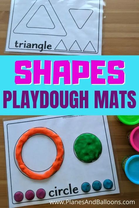 Playdough Shapes Activities, Play Dough Shapes Activities, Fun Shape Activities For Kindergarten, Learning With Playdough, Free Play Ideas For Preschool, Easy Shape Activities Preschool, Number Playdoh Mats Free Printable, Play Dough Preschool Activities, Preschool Play Doh Mats Free Printables