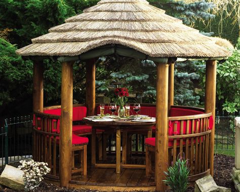 Sitting Area Design, Garden Huts, Backyard Cottage, Outdoor Sitting Area, Garden Arbor, Outdoor Furniture Design, Pond Design, Garden Gazebo, Backyard Lighting