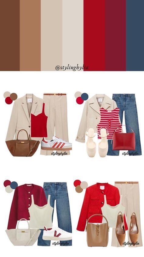 Red Palette Outfit, Red Color Combos Outfits, Beige Red Outfit, Maroon Color Combinations Outfits, Beige Combination Outfit, Beige Color Combinations Outfit, Red Combination Outfits, Red Color Combinations Outfits, Beige And Red Outfit