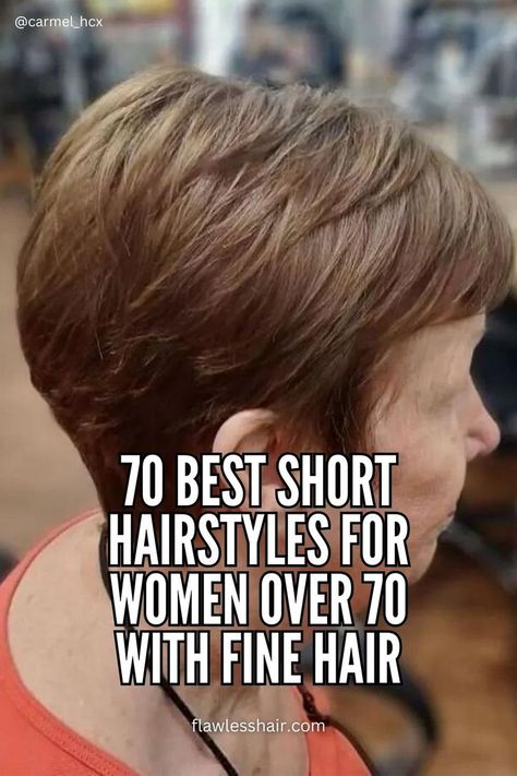 When you reach a certain age, you realize that a flattering hairstyle is key to a good overall appearance. You want a trendy yet graceful haircut. Well, you've come to the right place. This collection of the best short hairstyles for women over 70 with fine hair is here to make you look younger, and more beautiful than ever. The bonus side? It will make your hair visually thicker. 70 Hairstyles, Choppy Bob Hairstyles For Fine Hair, Short Hairstyles Fine, Best Short Hairstyles, Very Short Haircuts, Bob Haircut For Fine Hair, Bob Hairstyles For Fine Hair, Mom Hairstyles, Short Haircuts For Women