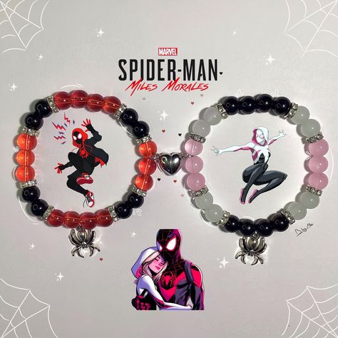 New Miles X Gwen Stacy matching couples bracelets, Now available in shop #bracelets #beadedbracelets #braceletsoftheday #post #postofinstagram #posts #matchingbracelets #couplesbracelets #pulseiras #bbymar #milesmorales #spidermanintothespiderverse #gwenstacy #marvel #explorepage #jewelry #explorepage✨ Gwen Stacy Bracelet, Marvel Bracelets, Spider Man And Gwen, Miles X Gwen, Matching Couples Bracelets, Small Business Plan Ideas, Matching Couple Bracelets, Couples Bracelets, Bracelets For Boyfriend