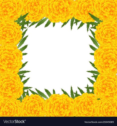 Flower Border Design, Electronic Wedding Invitations, Border Vector, Marigold Flower, Wedding Card Design, Flower Border, Border Design, Royalty Free Images, Wedding Cards