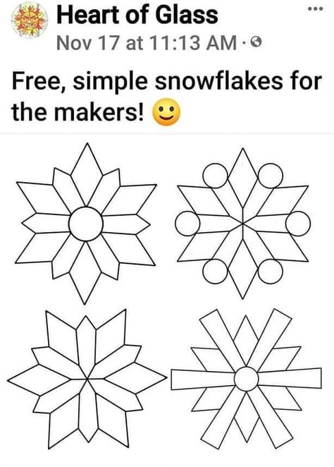 Starry Night Stained Glass Pattern, Stained Glass Snowflake Patterns Free, Stained Glass Snowflakes Pattern, Snowflake Stained Glass Patterns, Christmas Stained Glass Patterns Free, Stained Glass Snowflakes, Painted Windows, Snowflake Patterns, Simple Snowflake