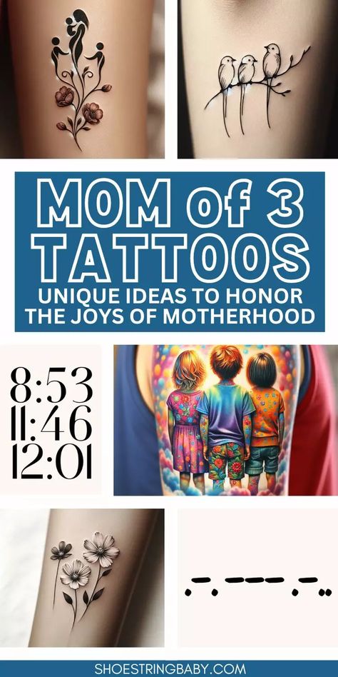 20+ Mom of Three Tattoo Ideas | shoestring baby Mother 3 Daughters Tattoos, Mother Of 3 Tattoo Ideas Unique, Stepmom Tattoo Ideas, 3 Kid Tattoos For Moms, Mom And Kids Tattoo, Mom And Two Daughter Tattoos, Mom Of 3 Tattoo, Mother Of Three Tattoo, Three Tattoo Ideas