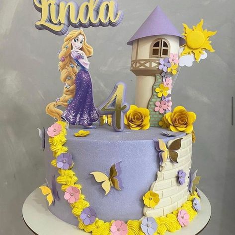 Arquivo de topo de bolo rapunzel Bolo Rapunzel, Rapunzel Cake, Rapunzel Birthday Party, Tangled Birthday, 4th Birthday, Balloon Decorations, Rapunzel, Tangled, Balloons