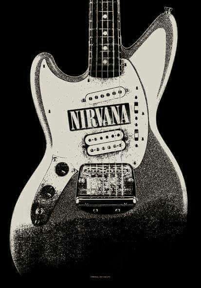 Nirvana Guitar, Styl Grunge, Nirvana Poster, Grunge Posters, Guitar Posters, Band Poster, Grunge Band, Fabric Poster, Easy Guitar