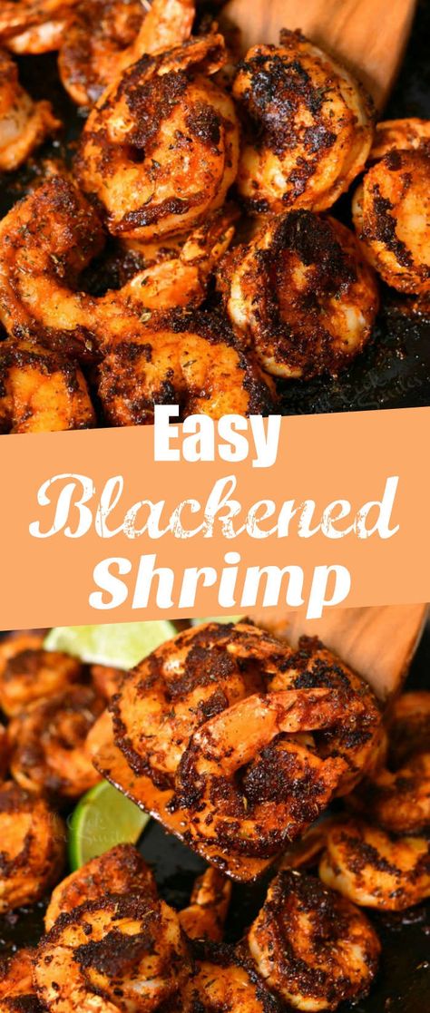 Pan Seared Shrimp, Blackening Seasoning, Seared Shrimp, Spicy Shrimp Recipes, Will Cook For Smiles, Blackened Shrimp, Shrimp Dinner, Shrimp Recipes For Dinner, Shrimp Seasoning