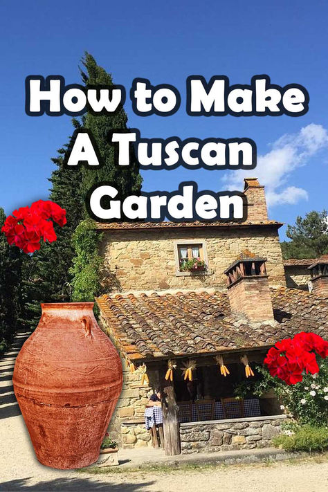 Tuscan Garden Design, Tuscany Garden, Garden Provence, Design A Garden, Moroccan Garden, Rustic Pergola, Italian Cypress, Tuscany Style, Themed Garden