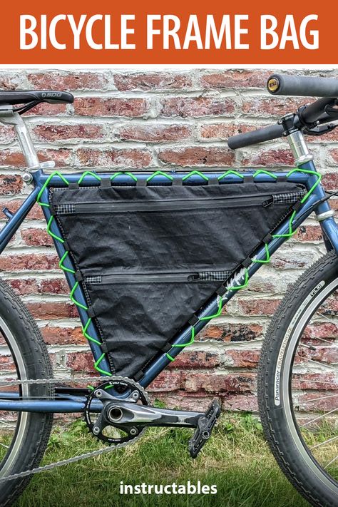 Bike Rain Cover, Bike Frame Bag Pattern, Diy Bikepacking Bags, Bicycle Bag Pattern, Bike Bag Pattern, Bike Bag Design, Bike Accessories Diy, Bici Retro, Bike Gadgets