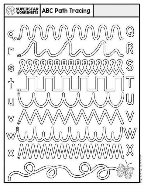 Free printable alphabet tracing worksheets. These FUN path maze activity sheets will have your student practicing letter formation alongside key fine motor skills. Great for reviewing uppercase and lowercase letter recognition. Path Tracing Worksheets, Printing Practice Sheets, Letter Formation Worksheets, Superstar Worksheets, Maze Activity, Free Printable Alphabet, Cursive Writing Worksheets, Handwriting Practice Sheets, Printing Practice