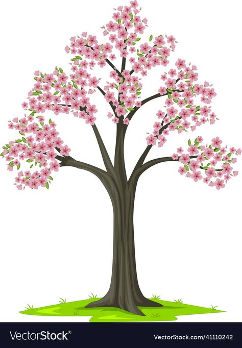 Cherry Blossom Drawing, Sakura Trees, Construction Paper Crafts, Pink Sakura, Sakura Tree, Spring Tree, Pink Trees, Psd Files, Transparent Png