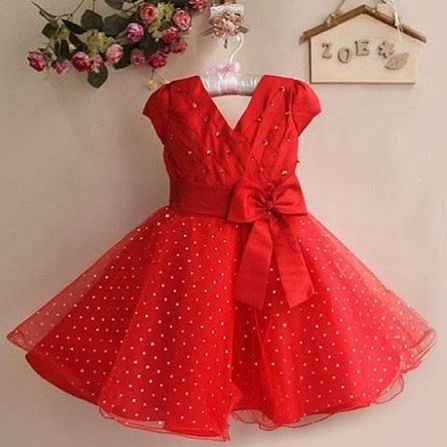 Red Frocks For Kids, Red Frock Design, Red Dresses For Kids, Red Frock, Frocks For Kids, Cute Red Dresses, Girl Red Dress, Wedding Red