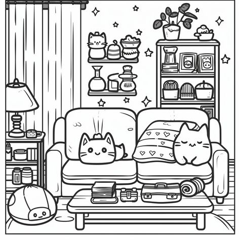 Relax and unwind with these cozy spaces coloring pages! (21) individual pages with a variety of cute and cozy rooms choose from! After being purchased, the pages can be printed as many times as you would like to experiment with different colors and coloring techniques! Check out my other listings if you liked this one! All images have been print tested for quality and can reliably be printed anytime! You may use this file for PERSONAL USE ONLY. File sharing, distribution and commercial use of this digital download or of the printed materials from this file are not allowed. Thank you! Holly Hobbie Coloring Pages, Campfire Coloring Page, Adults Coloring Pages, Etsy Coloring Pages, Room Colouring Pages, Cool Coloring Pages Creative, Cosy Colouring Pages, Tiktok Coloring Pages, Cozy Coloring Pages Printable