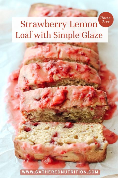 Strawberry Bread Gluten Free, Gluten Free Strawberry Bread, Strawberry Lemon Loaf Cake, Gluten Free Strawberry Recipes, Gluten Free Tattoo, Gluten Free Picnic Food, Gluten Free Strawberry Dessert, Strawberry Baking, Strawberry Bread Recipes