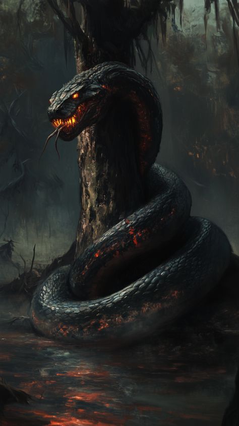 Celtic Monsters, Constrictor Snake, World Serpent, Snake Dragon, Giant Snake, Snake Wallpaper, World Building, Cute Snake, Creature Artwork