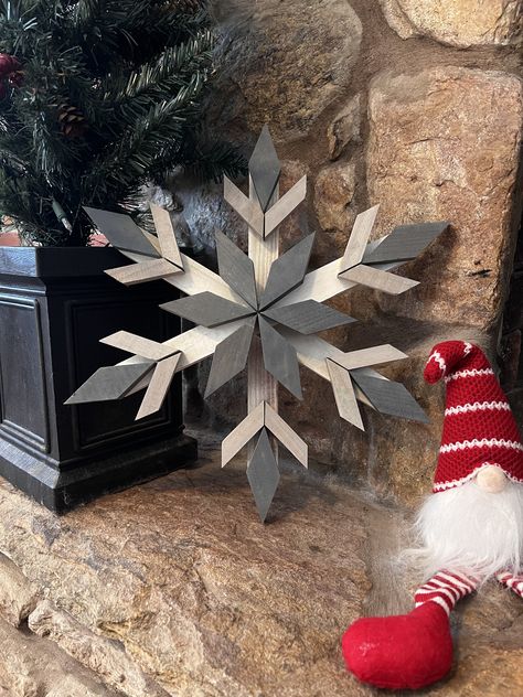 Welcome to our enchanting Etsy store, where each handcrafted cedar wooden snowflake, measuring approximately 16 inches, tells a unique story in wood. Explore the beauty of intricate designs and timeless craftsmanship that capture the magic of winter. Adorn your space with these one-of-a-kind pieces, bringing a touch of nature's elegance into your home. Made by a veteran in Lancaster, Pennsylvania *Cedar is rot and pest-resistant Wood Snowflake Decor, Wood Snowflake Crafts, Wood Snowflake Diy, Diy Wood Snowflakes, Wooden Snowflakes Diy, Snowflake Art, Snowflake Decor, Wood Art Diy, Wood Snowflake