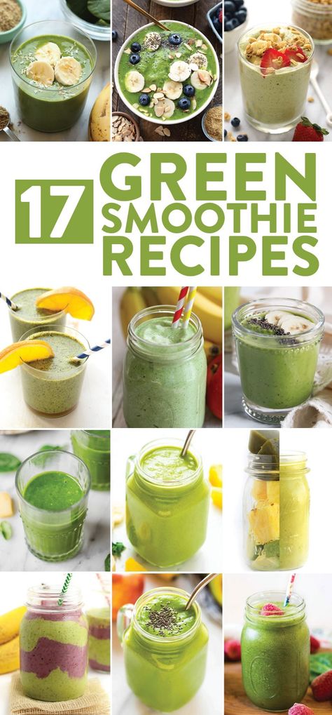 We love green smoothie recipes because you can drink your breakfast smoothie and get a serving of greens all in the same sitting. Don't be intimidated by the color, I promise there are many green smoothie recipes out there that hide the bitter taste of power greens but give you all of the benefits at the same time! Paleo Snack, Smoothie Recipes With Yogurt, Best Green Smoothie, Green Smoothie Recipe, Jamba Juice, Protein Smoothie Recipes, Fast Life, Overnight Oat, Breakfast Low Carb