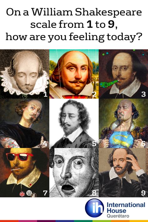 On a William Shakespeare scale from 1 to 9, how are you feeling today? Teaching Shakespeare, Emotion Chart, Feelings Chart, Spanish Teaching Resources, Funny Feeling, Teacher Memes, Feeling Pictures, In Memes, Monthly Themes