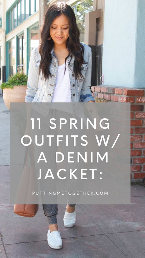 Womens Outfits With Jean Jackets, What To Wear A Denim Jacket With, Outfits With Jean Jacket Summer, Casual Jean Jacket Outfits Spring, How To Style Long Jean Jacket, Casual Outfits With Jean Jacket, Denim Jacket Looks For Women, Jean Jackets Women, Outfits With Light Jean Jacket