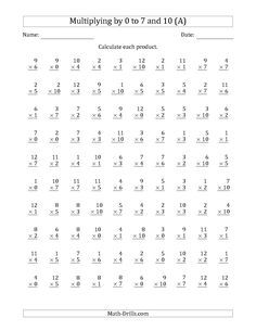 The Multiplying by Anchor Facts 0, 1, 2, 3, 4, 5, 6, 7 and 10 (Other Factor 1 to 12) (A) Multiplication Drills, Learning Multiplication Facts, Multiplication Facts Worksheets, Math Multiplication Worksheets, Math Fact Worksheets, Multiplication Facts Practice, Learning Multiplication, Math Drills, Multiplication Worksheets