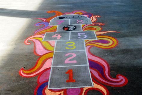 Hopscotch! Block Party Games, Halloween Block Party, Block Party Invitations, Summer Block Party, Neighborhood Block Party, Neighborhood Party, Family Friendly Games, Festival Art, Bocce Ball