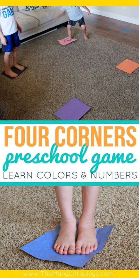 This perfectly simple preschool game about colors requires no prep, gets kids moving, and helps them practice colors and counting skills. Preschool Games Movement, Easy Preschool Games, Preschool Gym, Gym Games For Kids, Preschool Centers, Preschool Colors, Indoor Games For Kids, Gym Games, Movement Activities